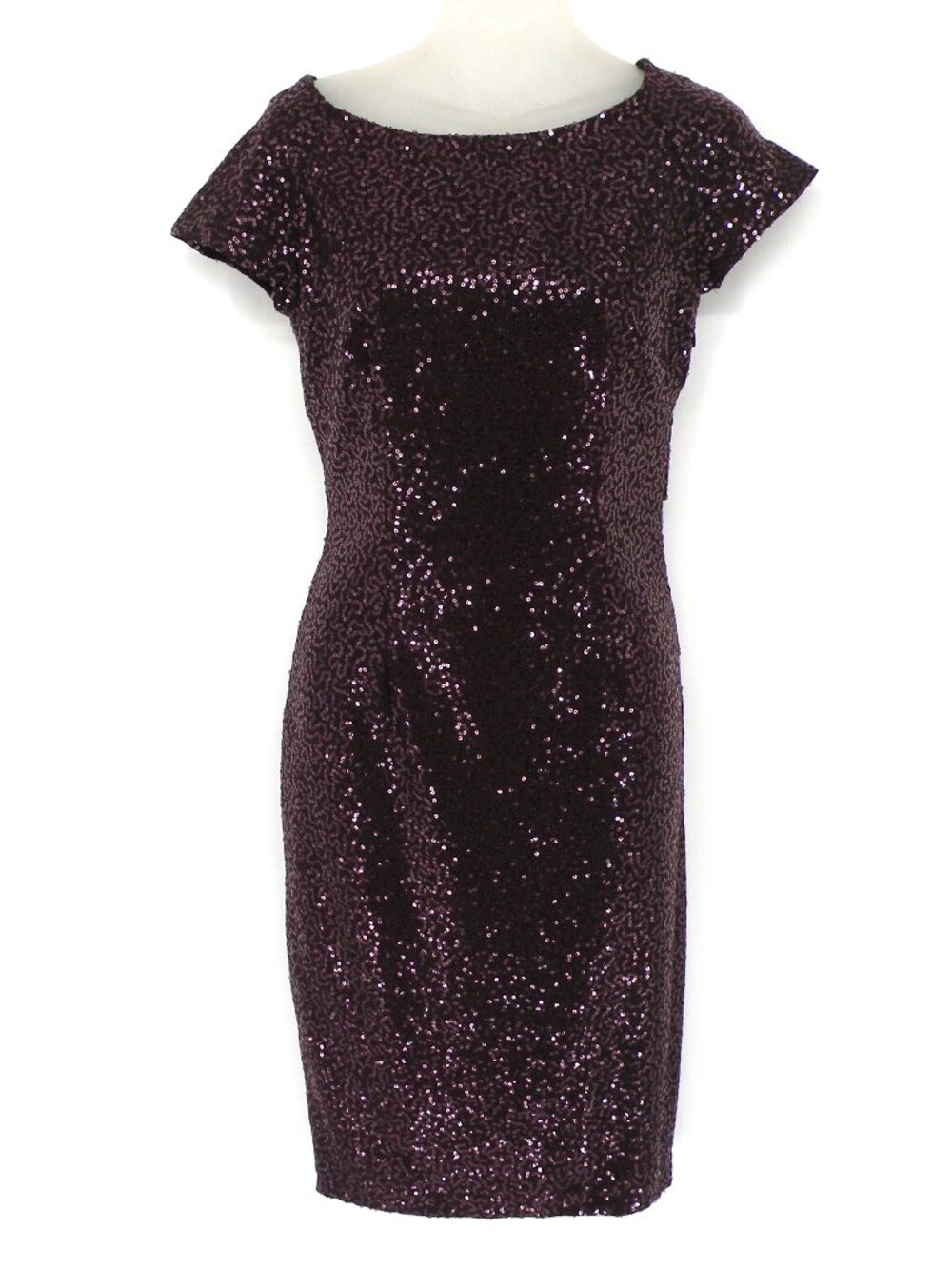 NWT David Meister burgundy sequin cocktail dress Sz 4